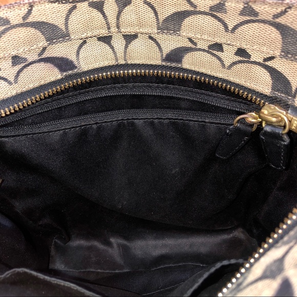 Coach Signature small tote Black and Tan - Picture 6 of 8